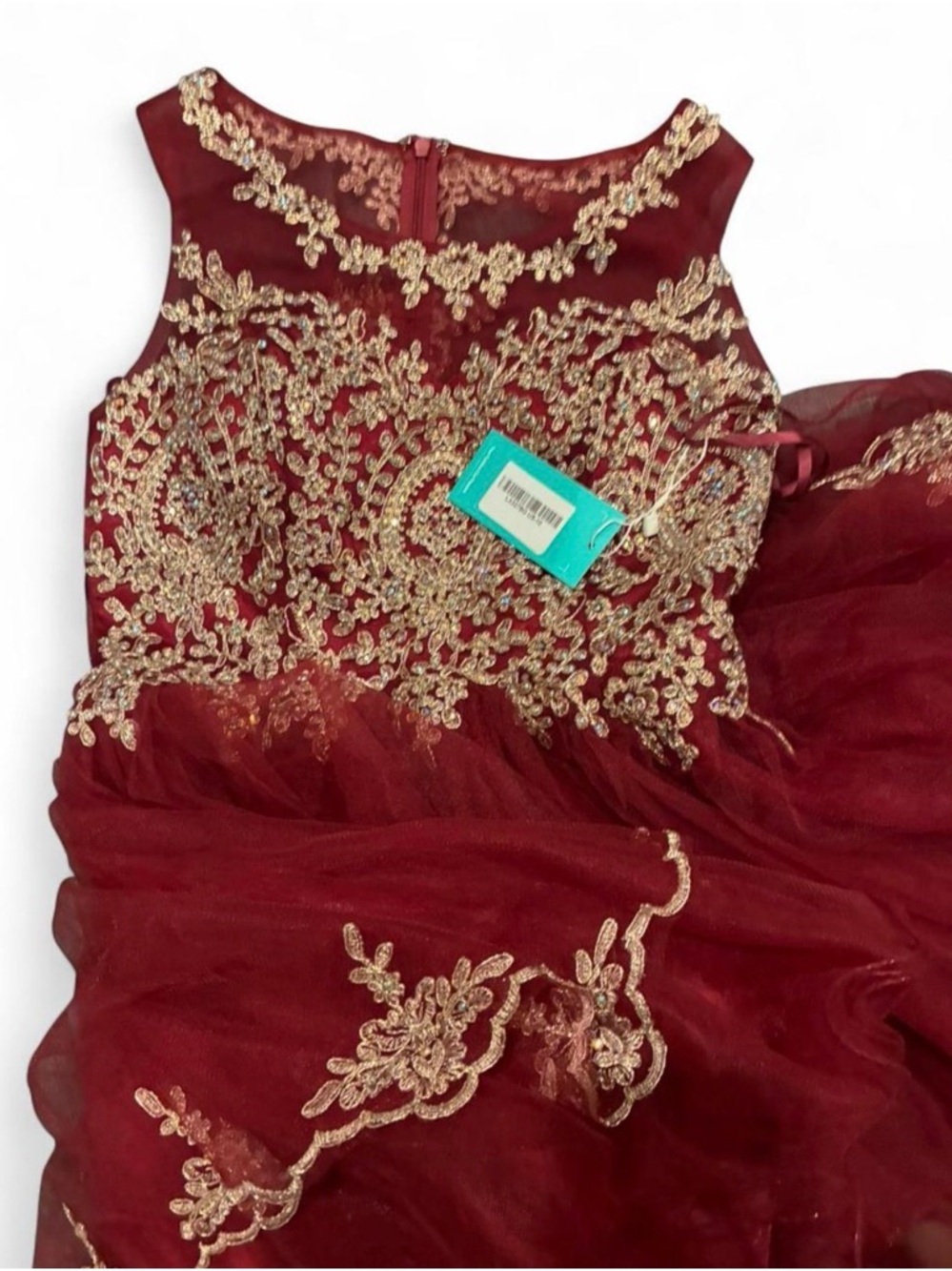 For Your Special Day Ball Gown Burgundy Gold Embroidered - 12